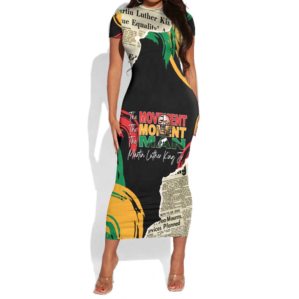 Remembering The Legacy Of MLK Short Sleeve Bodycon Dress