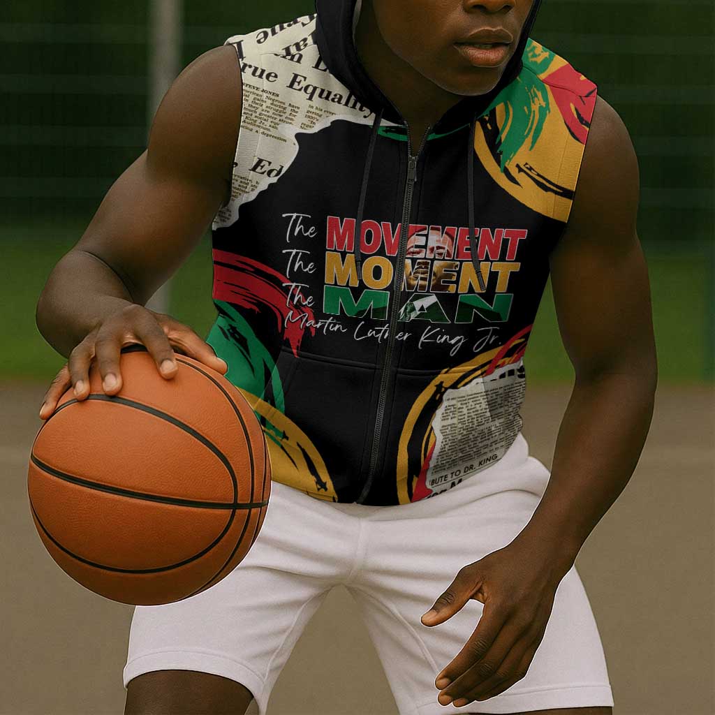 Remembering The Legacy Of MLK Sleeveless Zip Hoodie - African Pride