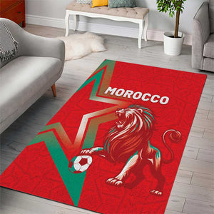 Morocco WC Football 2026 Area Rug Go Champions Lion Spirit - African Pride