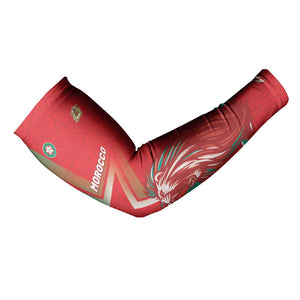 Custom Morocco WC Football 2026 Arm Sleeves Go Champions Lion Spirit - African Pride