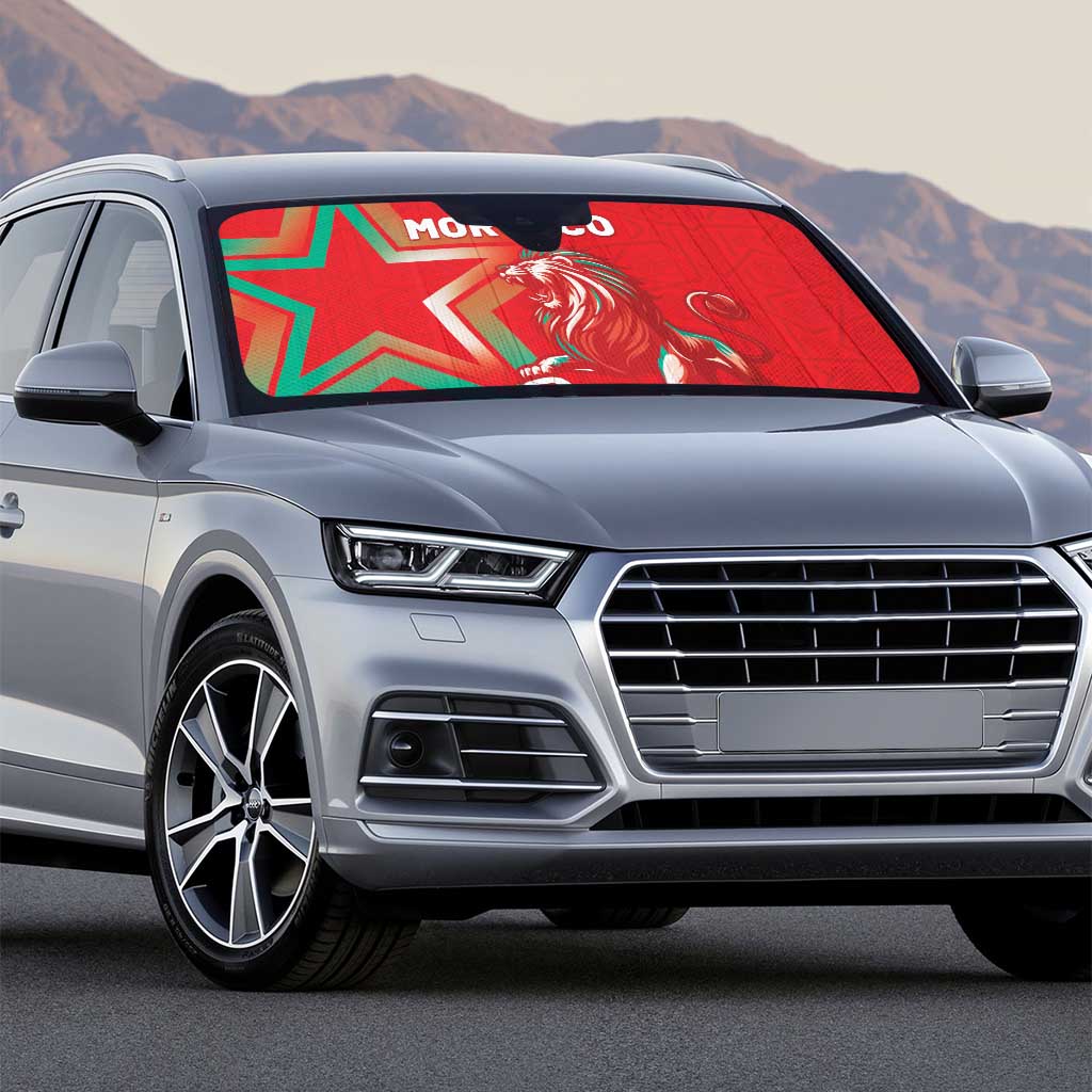 Morocco WC Football 2026 Auto Sun Shade Go Champions Lion Spirit - African Pride