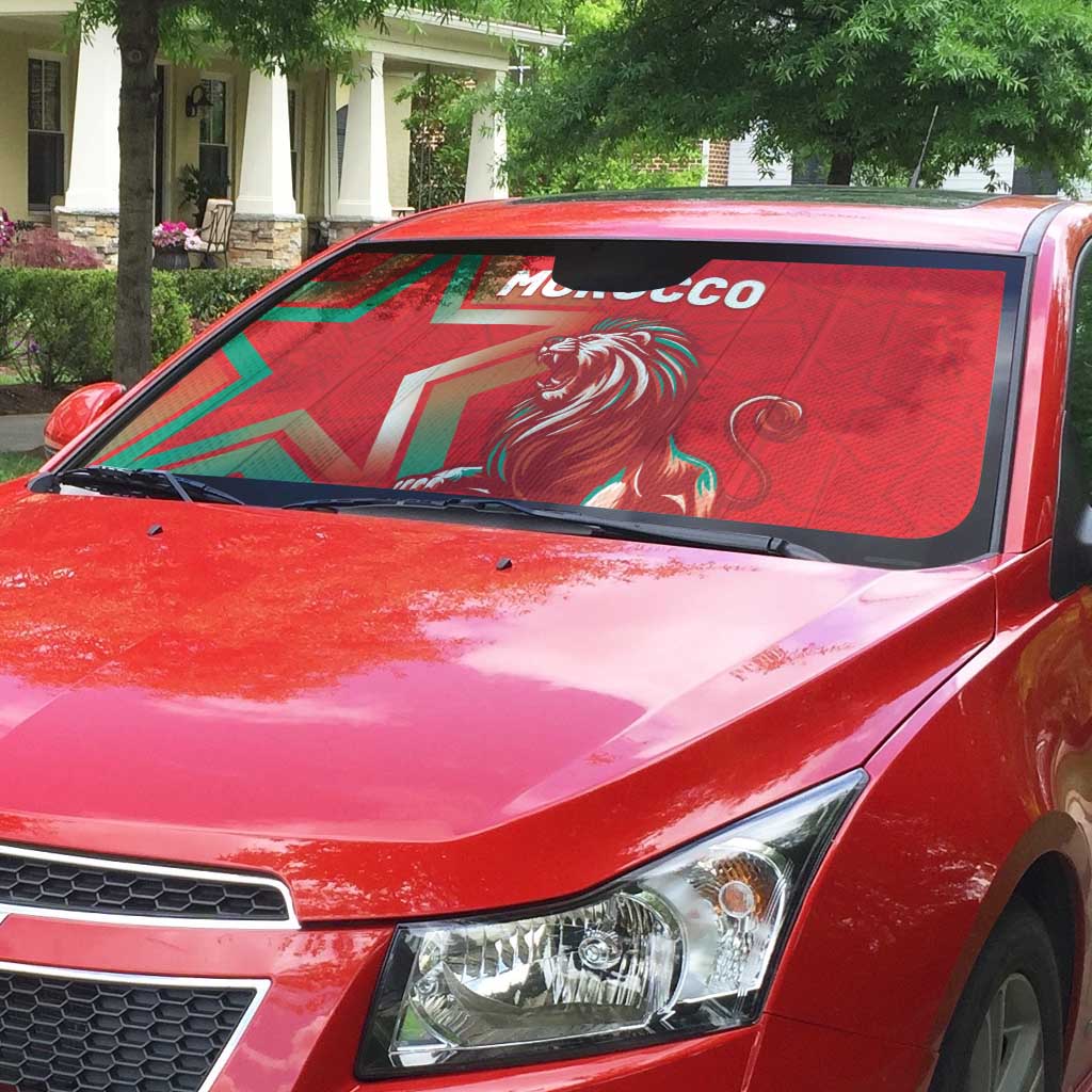 Morocco WC Football 2026 Auto Sun Shade Go Champions Lion Spirit - African Pride