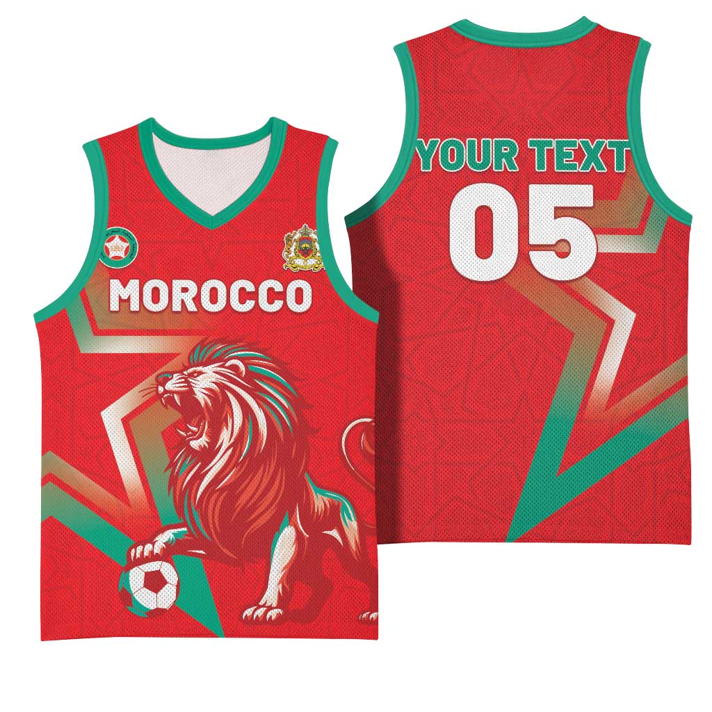 Custom Morocco WC Football 2026 Basketball Jersey Go Champions Lion Spirit - African Pride