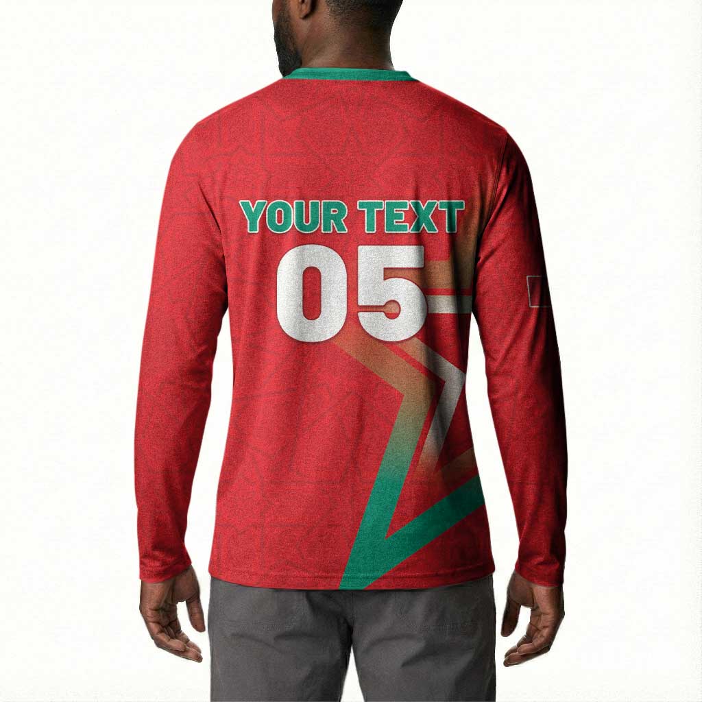 Custom Morocco WC Football 2026 Button Sweatshirt Go Champions Lion Spirit