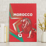 Morocco WC Football 2026 Canvas Wall Art Go Champions Lion Spirit - African Pride