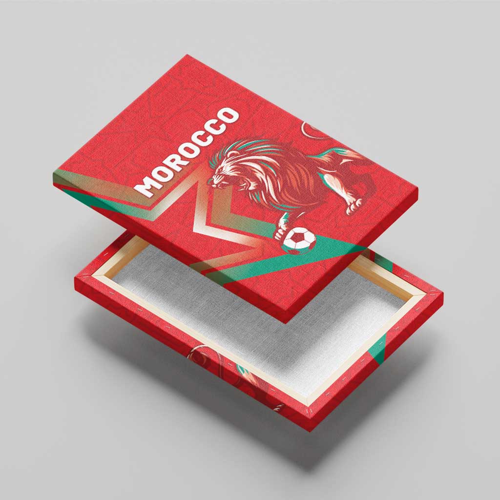 Morocco WC Football 2026 Canvas Wall Art Go Champions Lion Spirit - African Pride