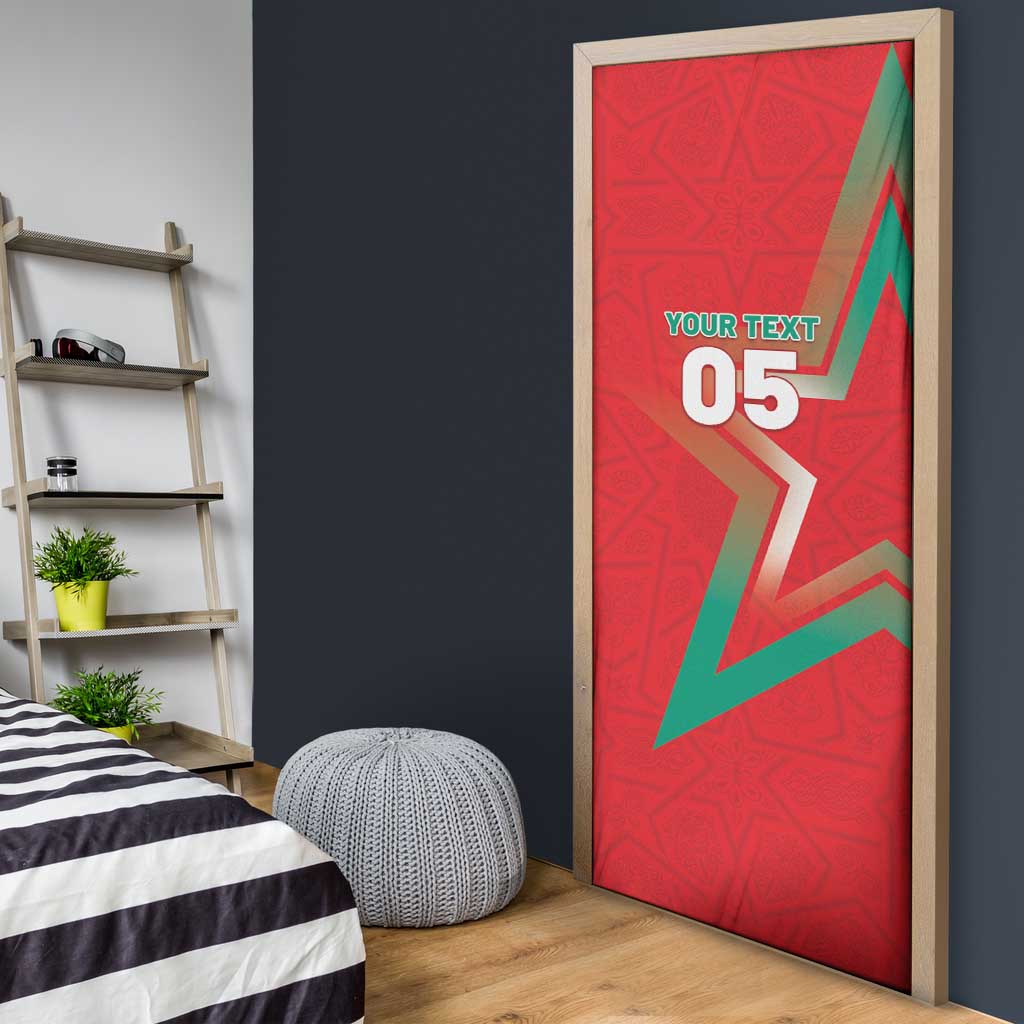 Custom Morocco WC Football 2026 Door Cover Go Champions Lion Spirit - African Pride