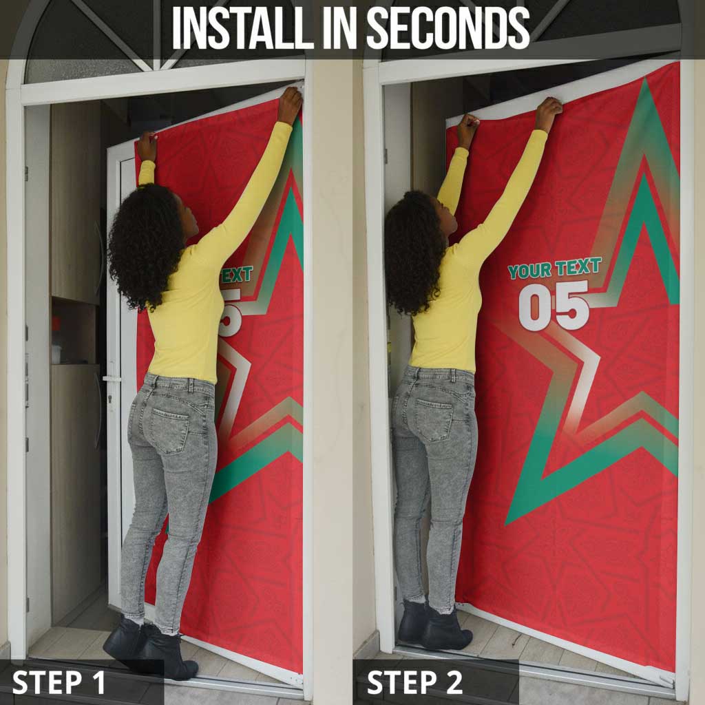 Custom Morocco WC Football 2026 Door Cover Go Champions Lion Spirit - African Pride
