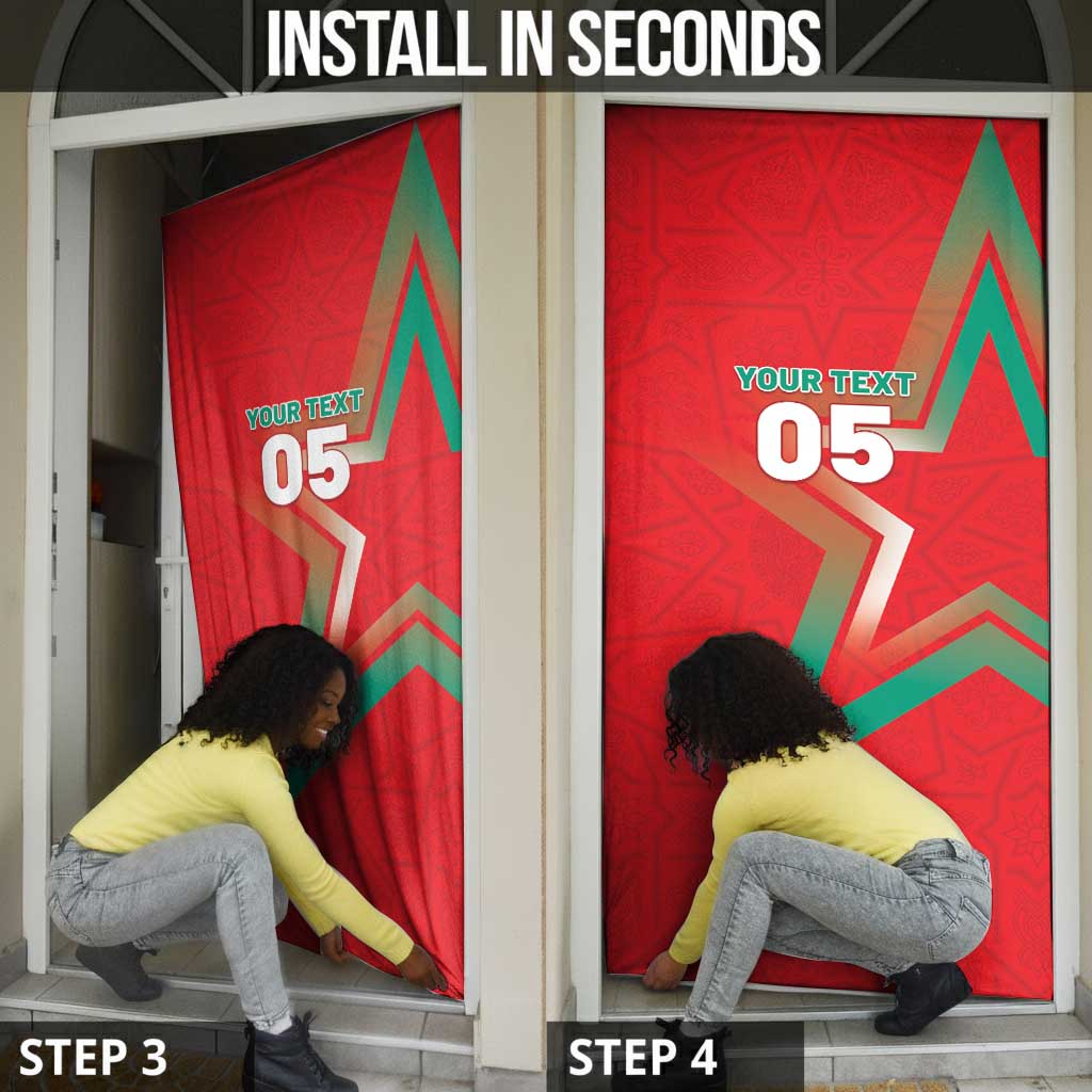 Custom Morocco WC Football 2026 Door Cover Go Champions Lion Spirit - African Pride