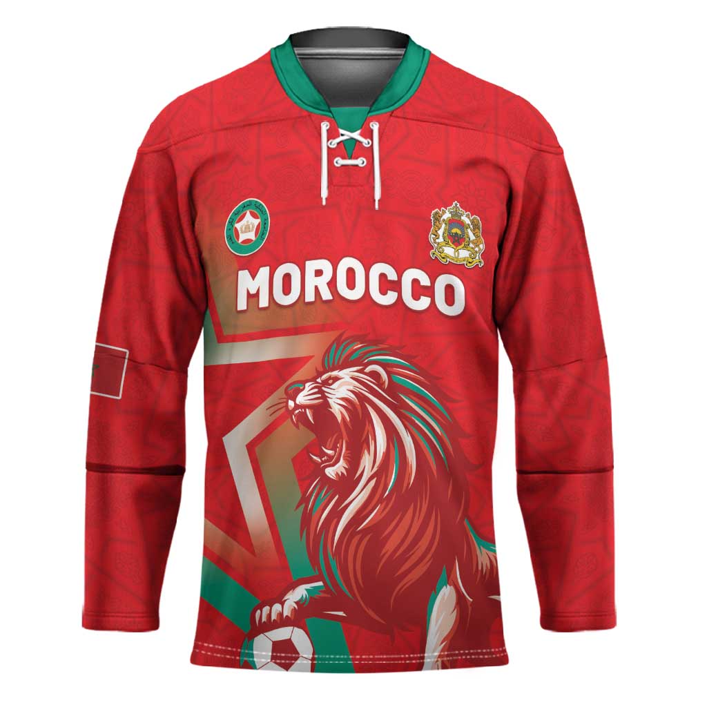 Custom Morocco WC Football 2026 Hockey Jersey Go Champions Lion Spirit - African Pride