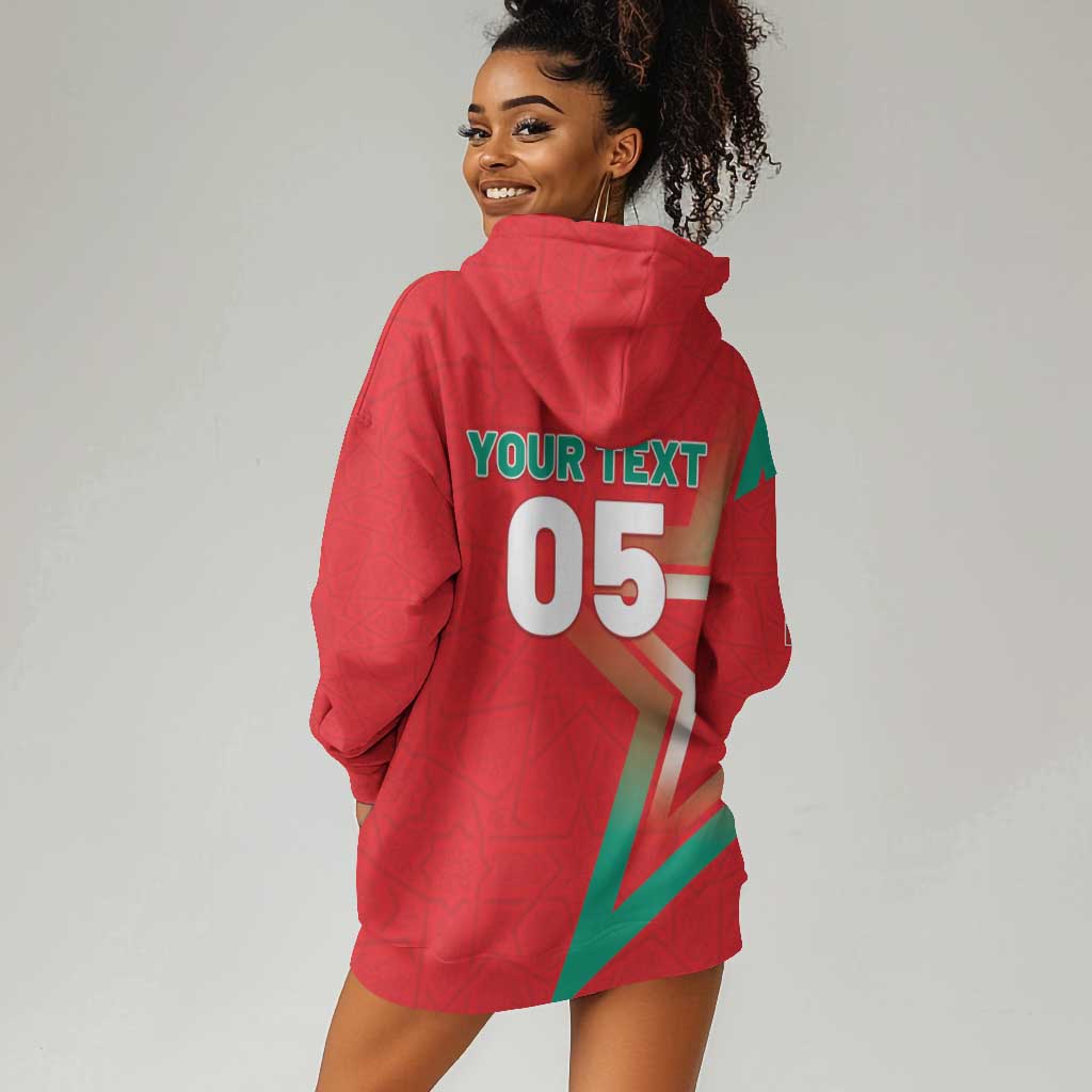 Custom Morocco WC Football 2026 Hoodie Dress Go Champions Lion Spirit - African Pride