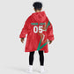 Custom Morocco WC Football 2026 Kid Wearable Blanket Hoodie Go Champions Lion Spirit - African Pride