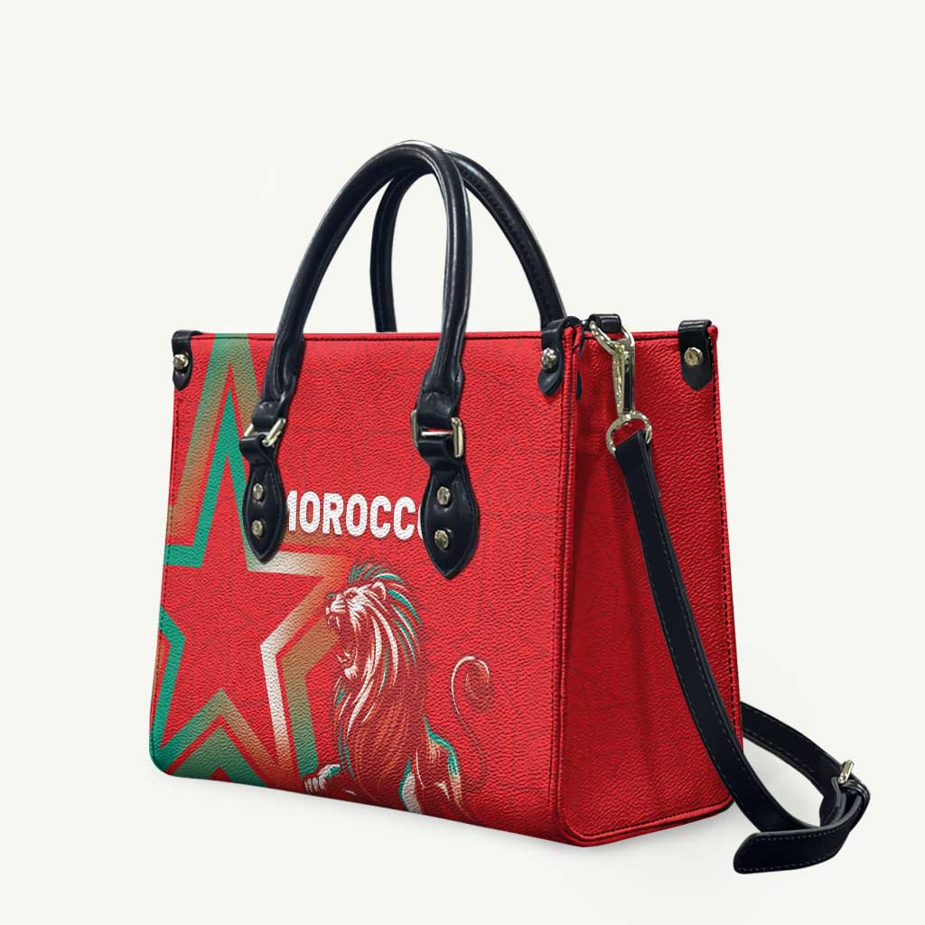 Morocco WC Football 2026 Leather Bag Go Champions Lion Spirit - African Pride