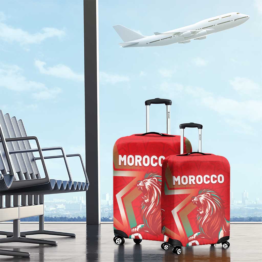 Morocco WC Football 2026 Luggage Cover Go Champions Lion Spirit - African Pride