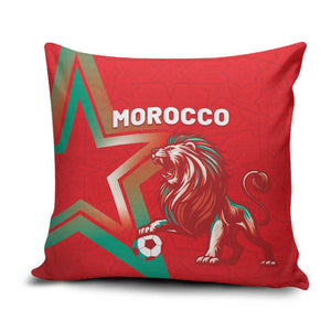 Morocco WC Football 2026 Pillow Cover Go Champions Lion Spirit - African Pride