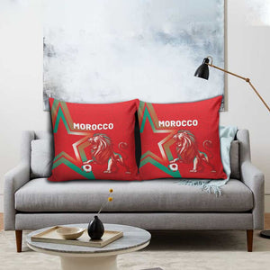 Morocco WC Football 2026 Pillow Cover Go Champions Lion Spirit - African Pride