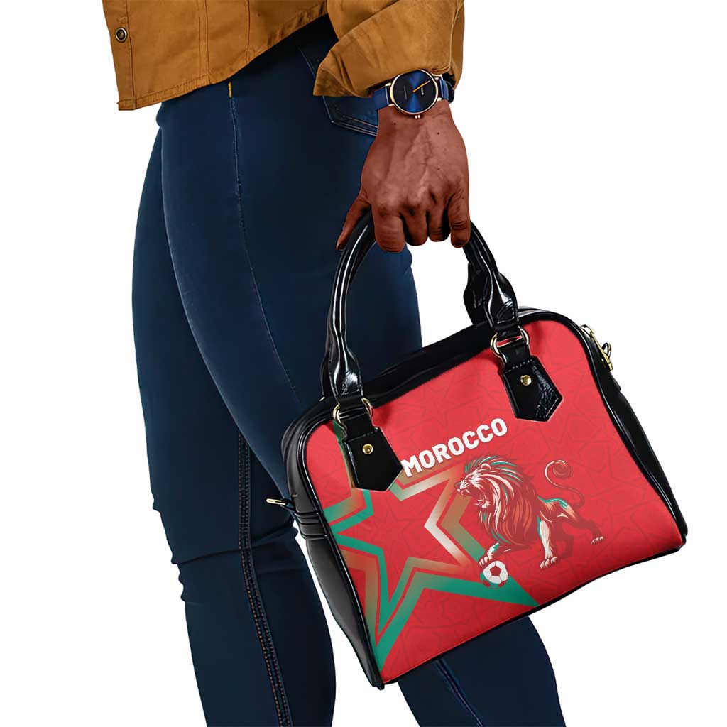 Morocco WC Football 2026 Shoulder Handbag Go Champions Lion Spirit - African Pride