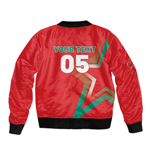 Custom Morocco WC Football 2026 Sleeve Zip Bomber Jacket Go Champions Lion Spirit - African Pride