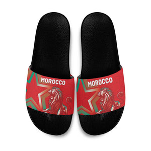 Morocco WC Football 2026 Slide Sandals Go Champions Lion Spirit - African Pride