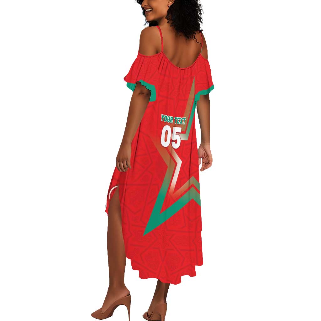 Custom Morocco WC Football 2026 Summer Maxi Dress Go Champions Lion Spirit LT05