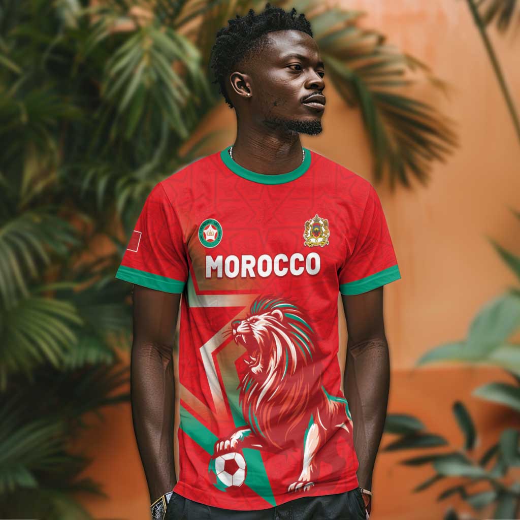 Custom Morocco WC Football 2026 T shirt Go Champions Lion Spirit LT05