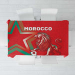 Morocco WC Football 2026 Tablecloth Go Champions Lion Spirit - African Pride
