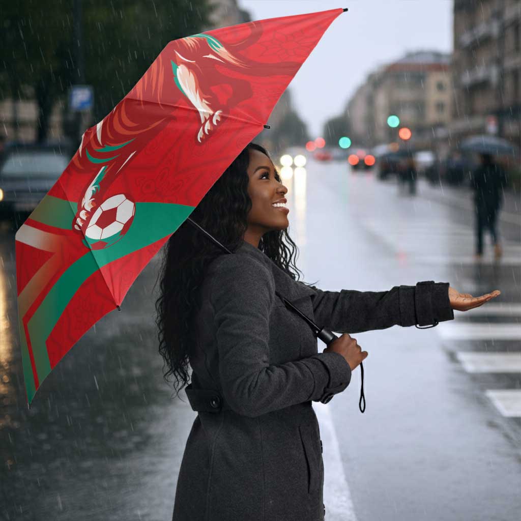 Morocco WC Football 2026 Umbrella Go Champions Lion Spirit - African Pride