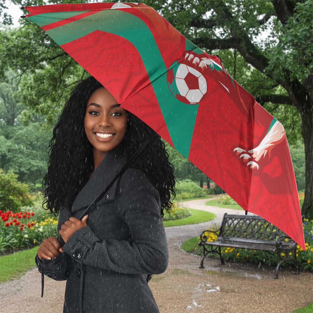 Morocco WC Football 2026 Umbrella Go Champions Lion Spirit - African Pride