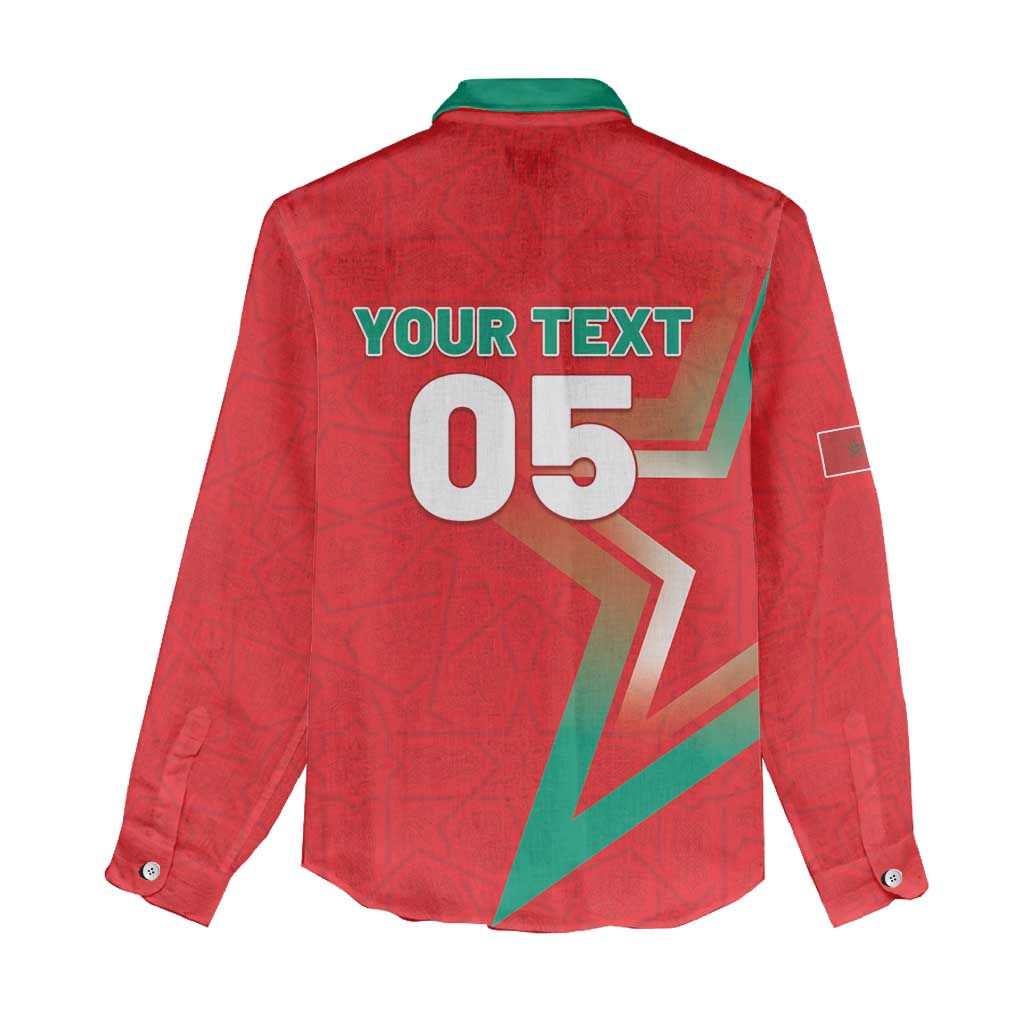 Custom Morocco WC Football 2026 Women Casual Shirt Go Champions Lion Spirit - African Pride