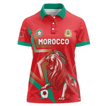 Custom Morocco WC Football 2026 Women Polo Shirt Go Champions Lion Spirit LT05
