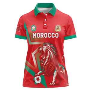 Custom Morocco WC Football 2026 Women Polo Shirt Go Champions Lion Spirit LT05