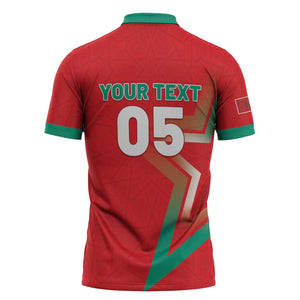 Custom Morocco WC Football 2026 Zipper Polo Shirt Go Champions Lion Spirit - African Pride