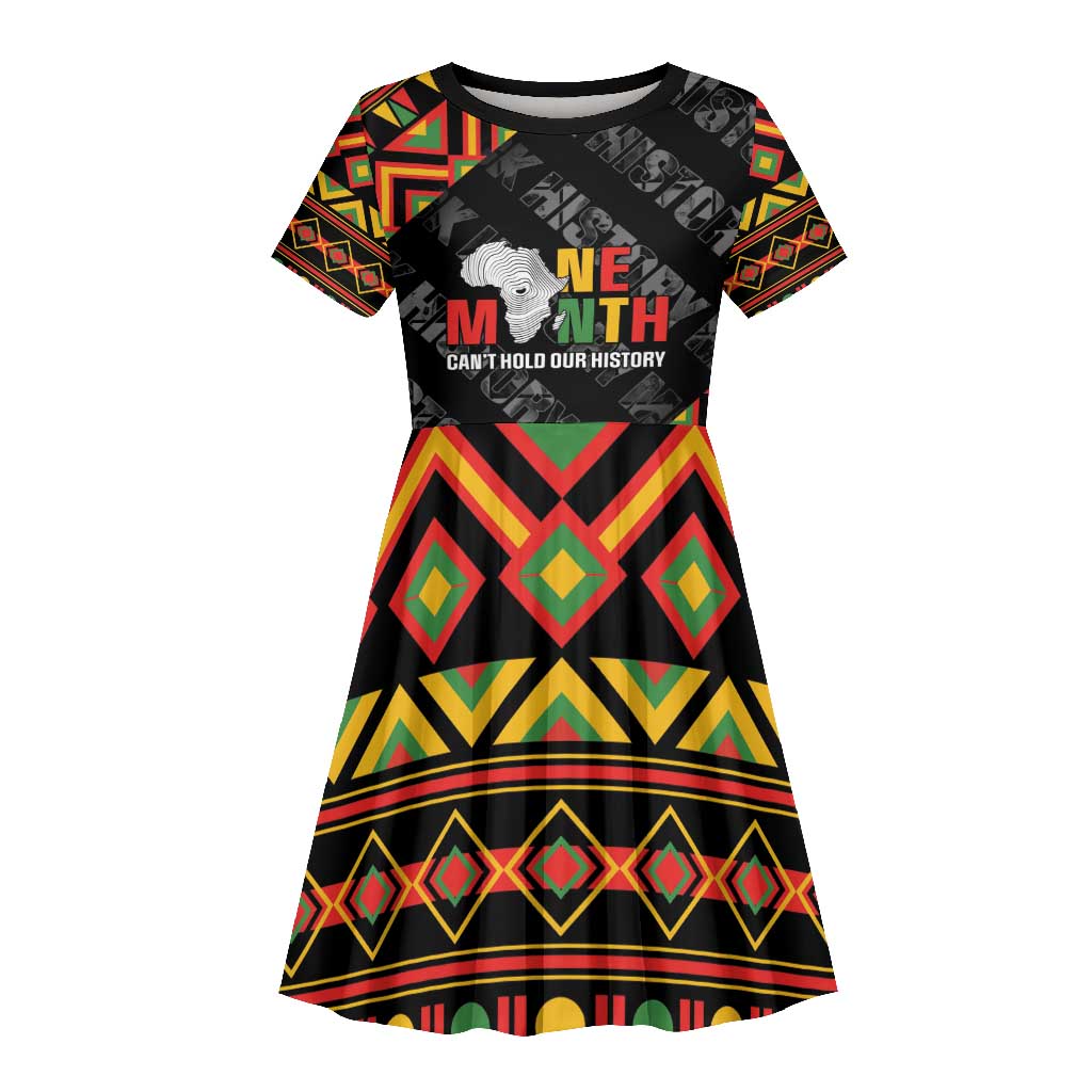 Black History Month Kid Short Sleeve Dress One Month Can't Hold Our History