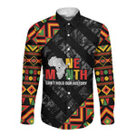 Black History Month Long Sleeve Button Shirt One Month Can't Hold Our History