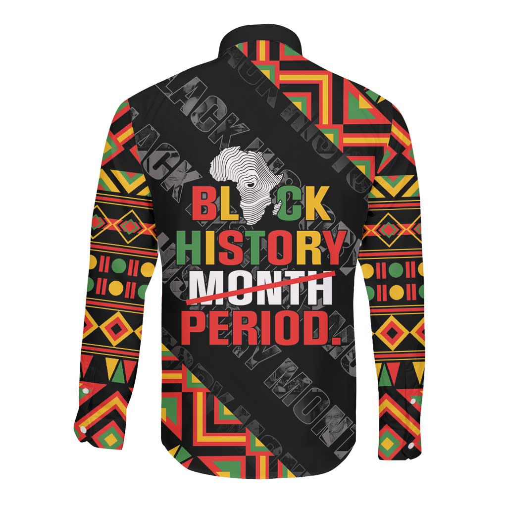 Black History Month Long Sleeve Button Shirt One Month Can't Hold Our History