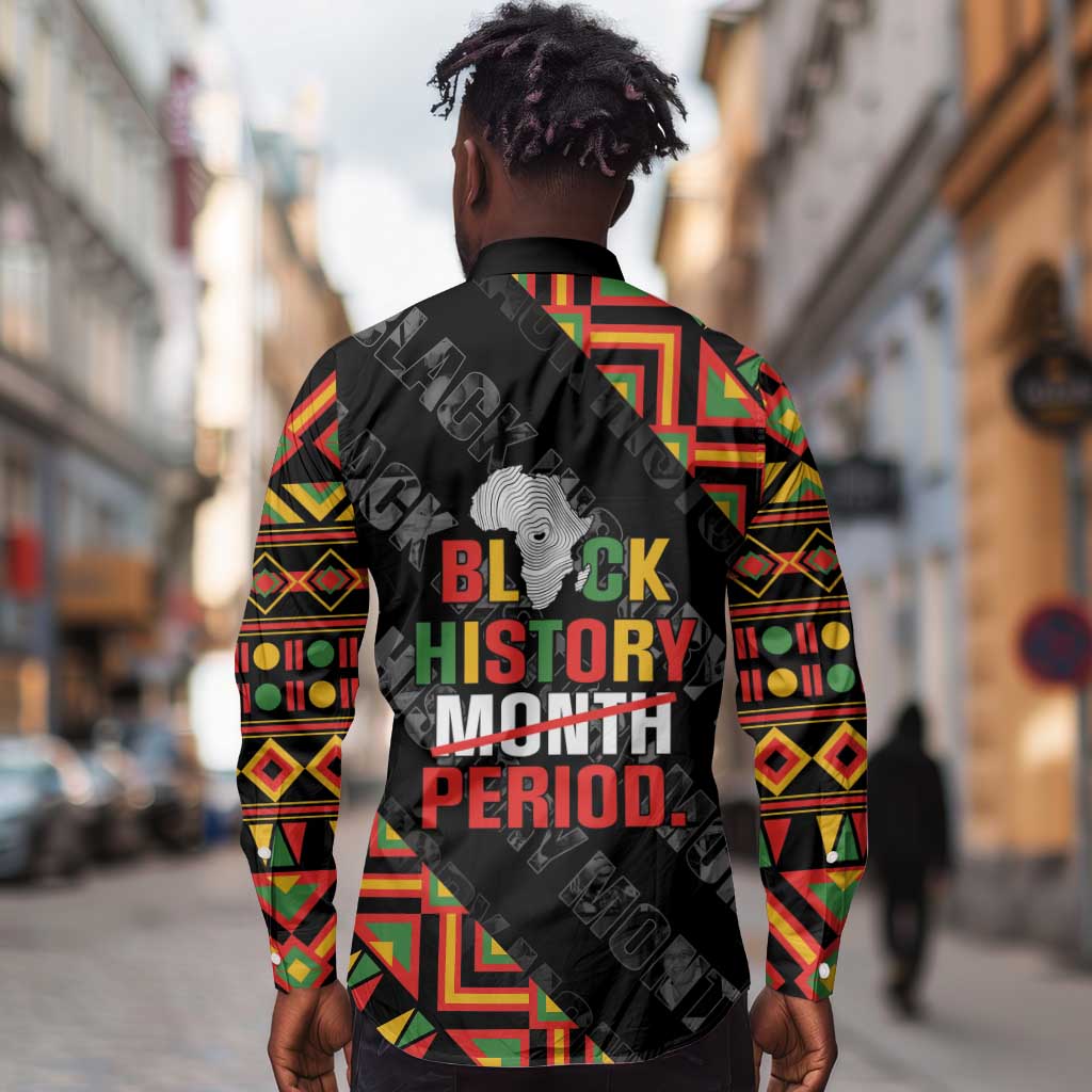 Black History Month Long Sleeve Button Shirt One Month Can't Hold Our History
