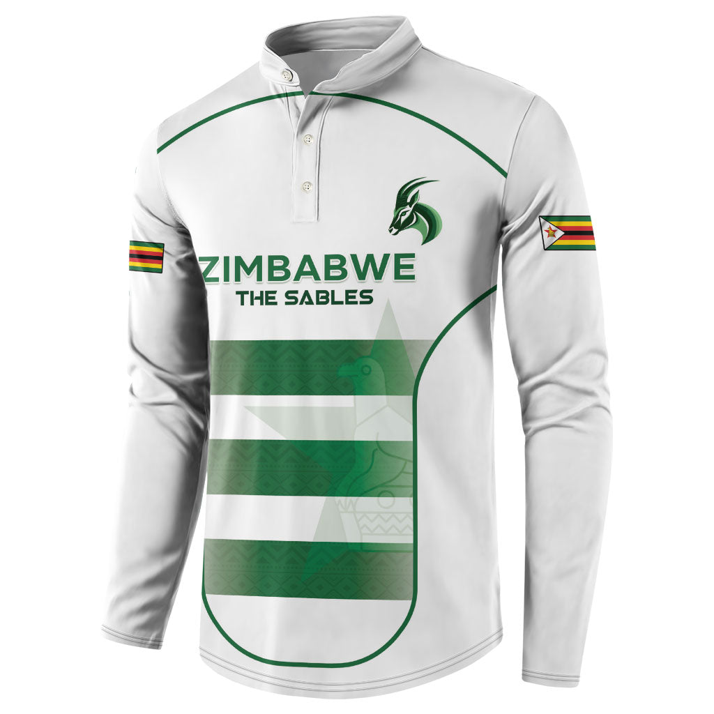 Custom Zimbabwe Sables Rugby Button Sweatshirt Sporty Style