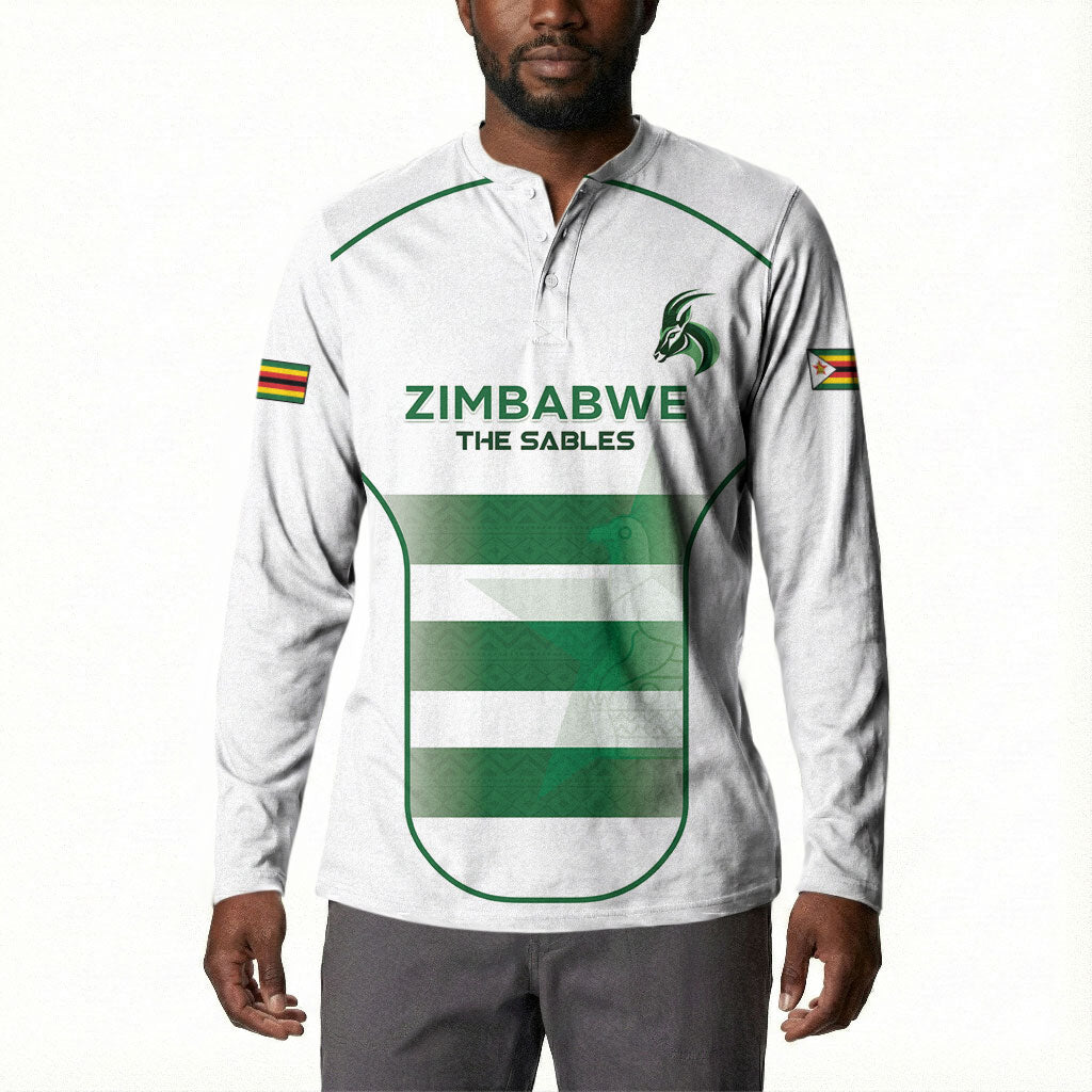 Custom Zimbabwe Sables Rugby Button Sweatshirt Sporty Style