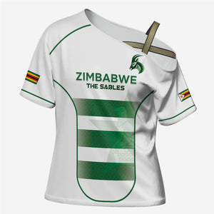 Custom Zimbabwe Sables Rugby Cross Shoulder Shirt Sporty Style