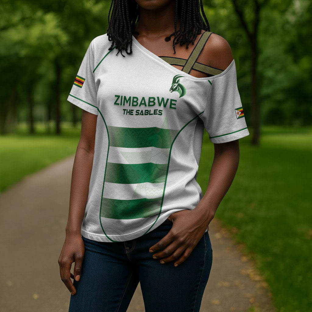 Custom Zimbabwe Sables Rugby Cross Shoulder Shirt Sporty Style