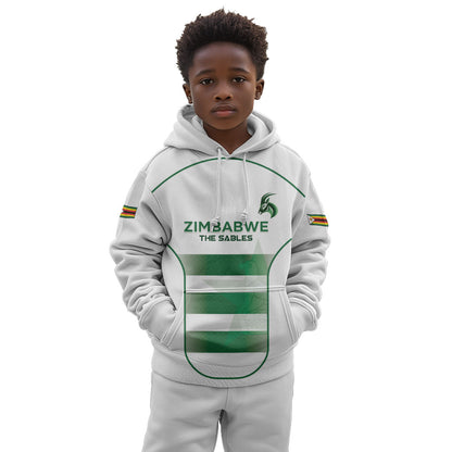 Custom Zimbabwe Sables Rugby Kid Hoodie Sporty Style