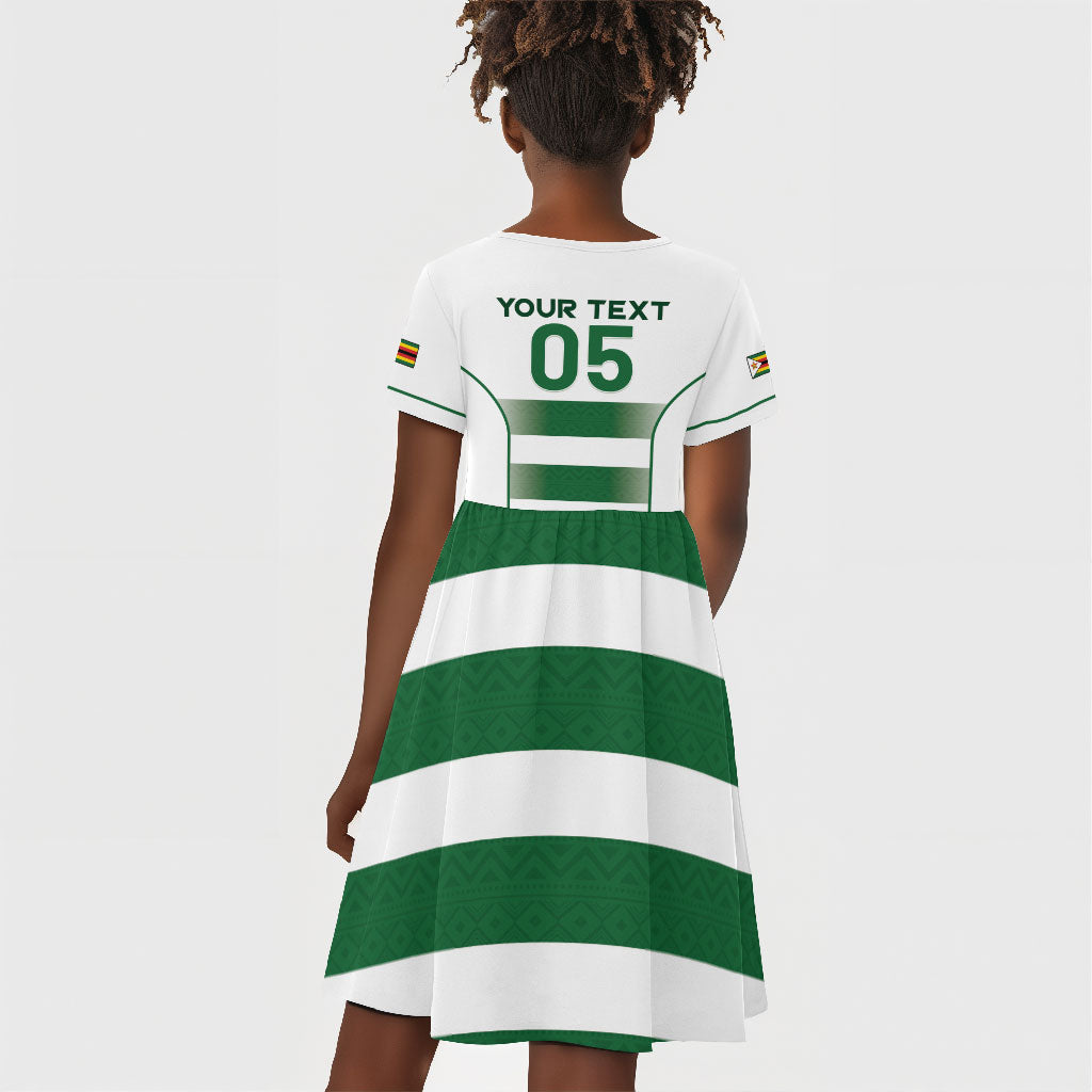 Custom Zimbabwe Sables Rugby Kid Short Sleeve Dress Sporty Style