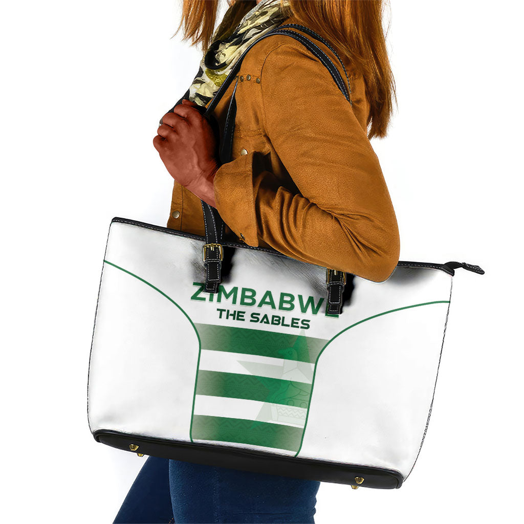 Zimbabwe Sables Rugby Leather Tote Bag Sporty Style