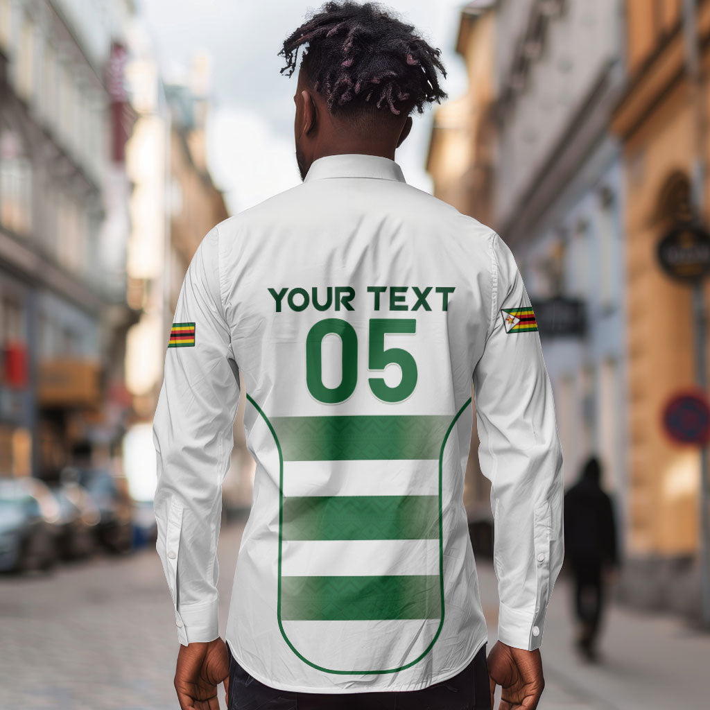 Custom Zimbabwe Sables Rugby Long Sleeve Button Shirt Sporty Style