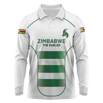 Custom Zimbabwe Sables Rugby Long Sleeve Polo Shirt Sporty Style