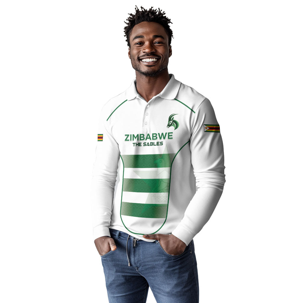 Custom Zimbabwe Sables Rugby Long Sleeve Polo Shirt Sporty Style