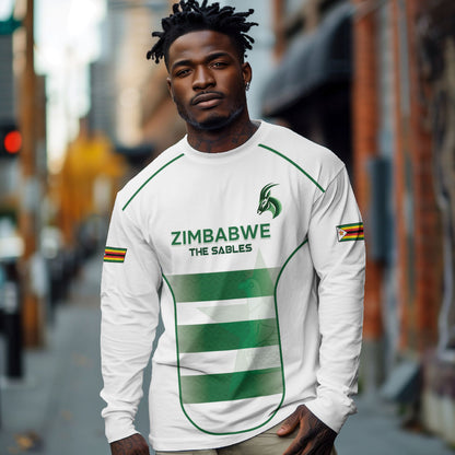 Custom Zimbabwe Sables Rugby Long Sleeve Shirt Sporty Style