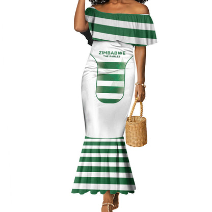 Custom Zimbabwe Sables Rugby Mermaid Dress Sporty Style