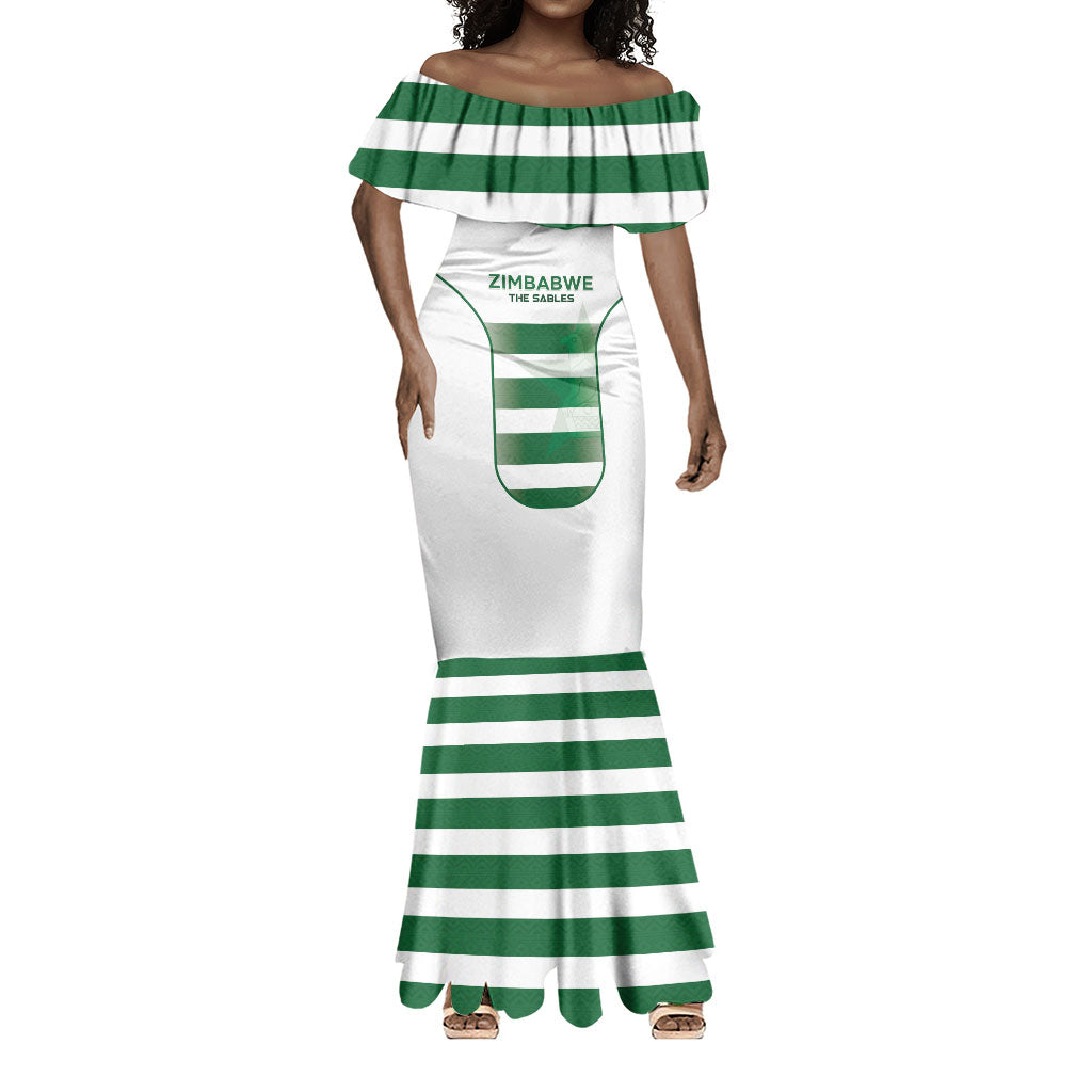 Custom Zimbabwe Sables Rugby Mermaid Dress Sporty Style