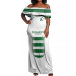 Custom Zimbabwe Sables Rugby Off Shoulder Maxi Dress Sporty Style
